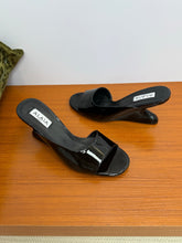 ALAIA WEDGE SANDALS 25S IN BLACK LAMBSKIN